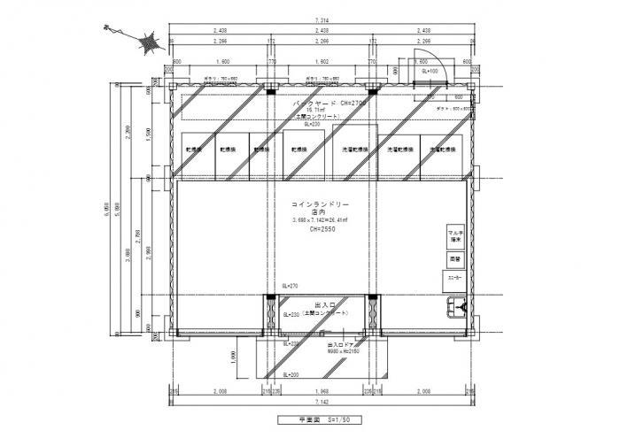 コンテナ・コインランドリー・平面図