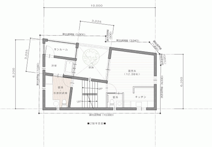矢部の家・２階平面図