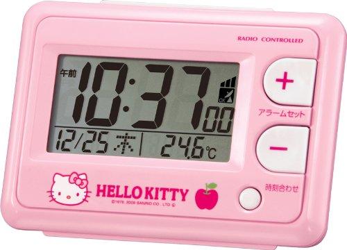Hello Kitty (ハローキティ) 目覚し時計 R095 ピンク 電波時計 カレンダー表示付 温度表示付 8RZ095RH13