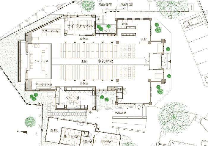 三光教会の平面図