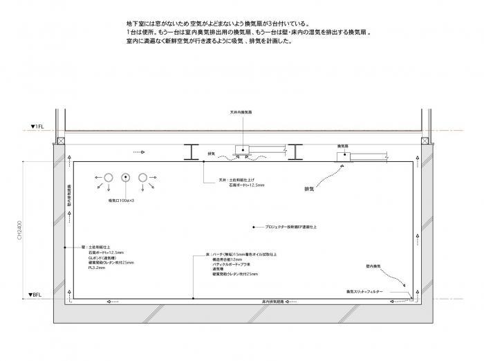 地下室・断面図 地下室・断面図