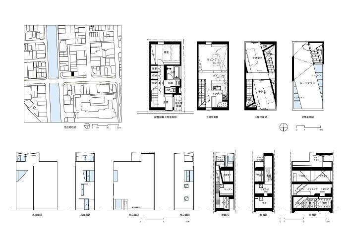 House in Tamatsu図面