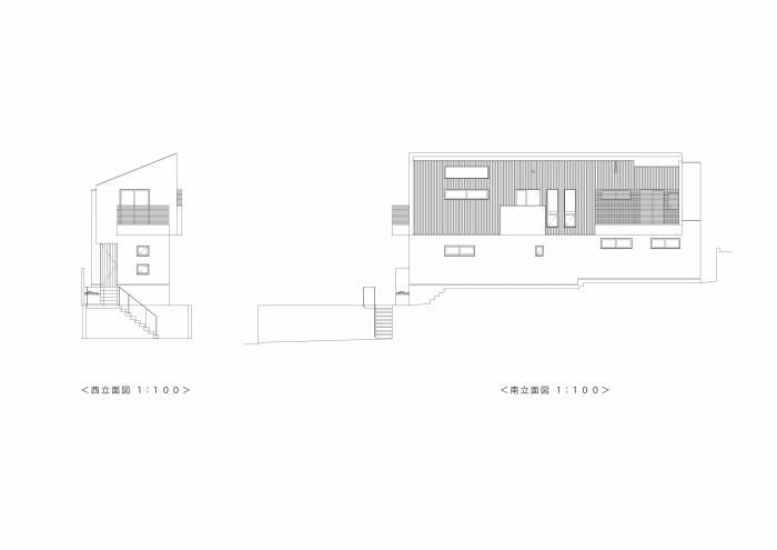 向山の家・立面図