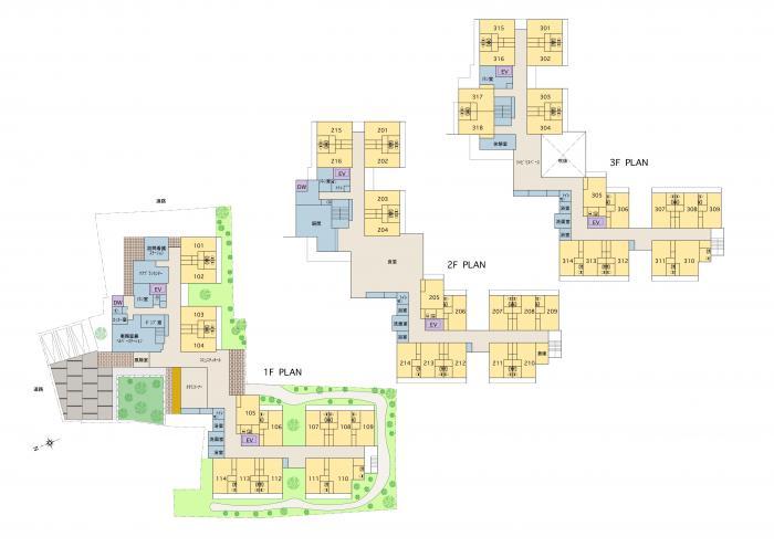 サービス付き高齢者向け住宅・全体平面図 サービス付き高齢者向け住宅・全体平面図